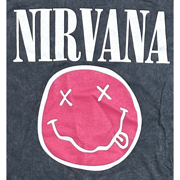Nirvana T-Shirt Live 1993 Concert Tour Daze Smile Distressed Vintage Wash Tee - Picture 4 of 4